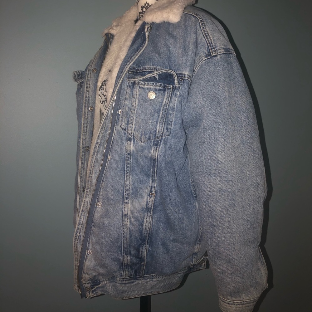 thermal fur denim jacket